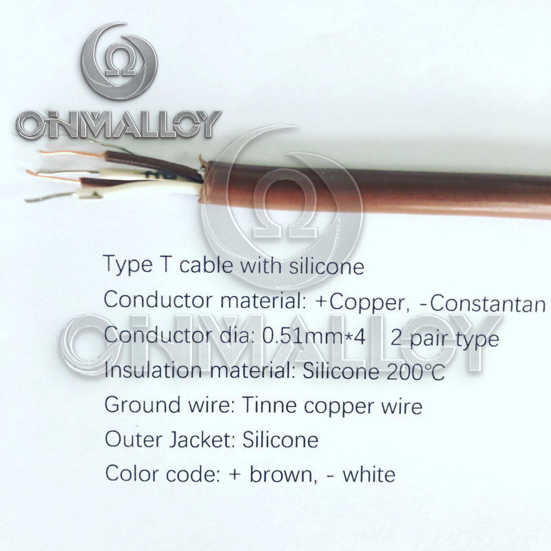 Type T Thermocouple Cable Silicone 200 Degree Insulated Wire 0 51mmx4 China Type T Thermocouple Cable Silicone 200 Degree Insulated Wire 0 51mmx4 Supplier
