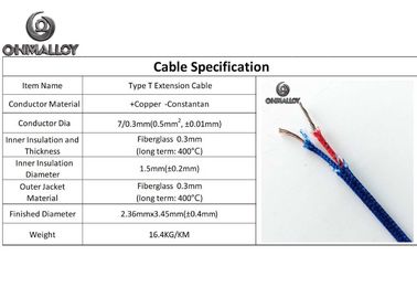 Type T Fiberglass 1.5mm Insulated Extension Cord