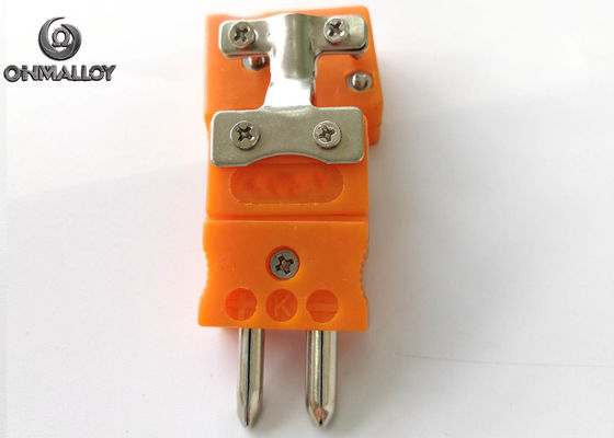 Standard Male Thermocouple Hollow Pin Connector Plug With Wire Clips Clamps Quick Install