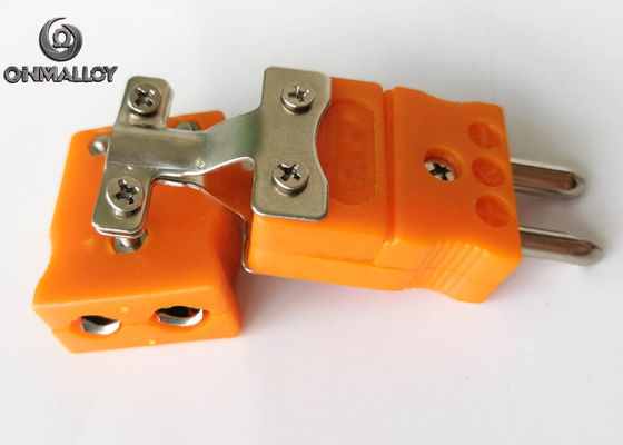 Standard Male Thermocouple Hollow Pin Connector Plug With Wire Clips Clamps Quick Install