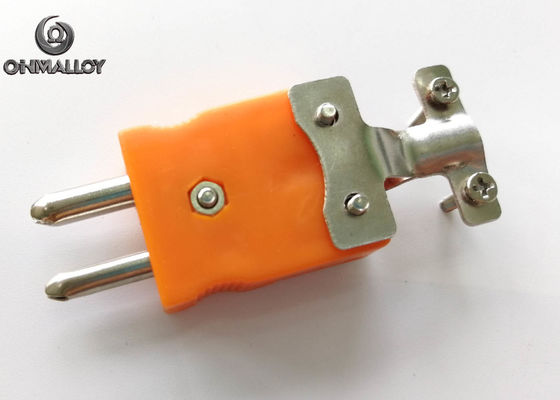 Standard Male Thermocouple Hollow Pin Connector Plug With Wire Clips Clamps Quick Install