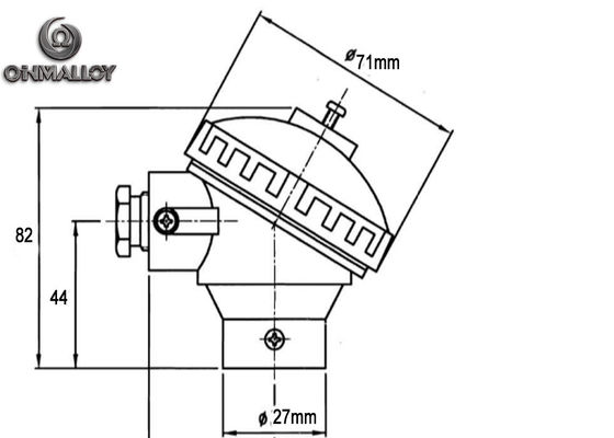 Aluminium Alloy Thermocouple Head KNE Tube Wire ENTRY 1/2”NPT With Ceramic Blocks
