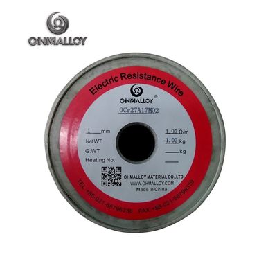 Diameter 1.0Mm FeCrAl 0Cr27Al7Mo2 High Resistance Wire